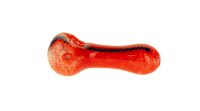 G-Spot Glaspfeife 10cm rot mit schwarzem Streifen Nr.34