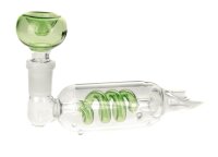 Glaspfeife mit Spirale innenliegend und Steckkopf - L:...