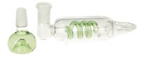 Glaspfeife mit Spirale innenliegend und Steckkopf - L:...