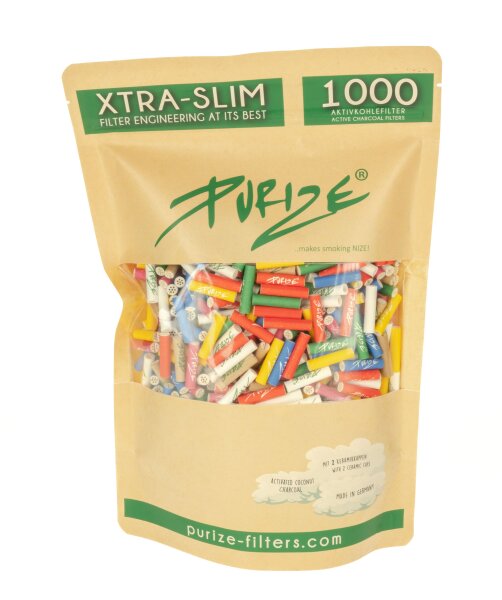 Purize Aktivkohlefilter - XTRA Slim - 1000Stk. - Bunt