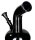 Black Artline Glasbong 14,5er - Bouncer  Hanfblatt - H:22cm D:40mm WS:3mm - Schwarz