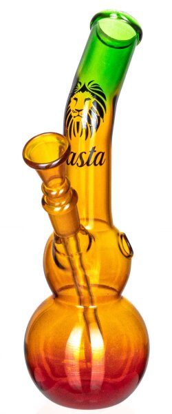 Glasbong Rasta Doppelbauch 14.5er H:22cm D:28mm