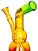 Glasbong Rasta Doppelbauch 14.5er H:22cm D:28mm