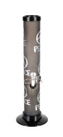 Acrylbong "Peace" dunkel Grau mit Peace-Symbol...