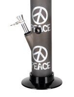 Acrylbong "Peace" dunkel Grau mit Peace-Symbol H:32,5cm D:5,0cm