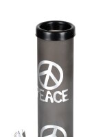 Acrylbong "Peace" dunkel Grau mit Peace-Symbol H:32,5cm D:5,0cm