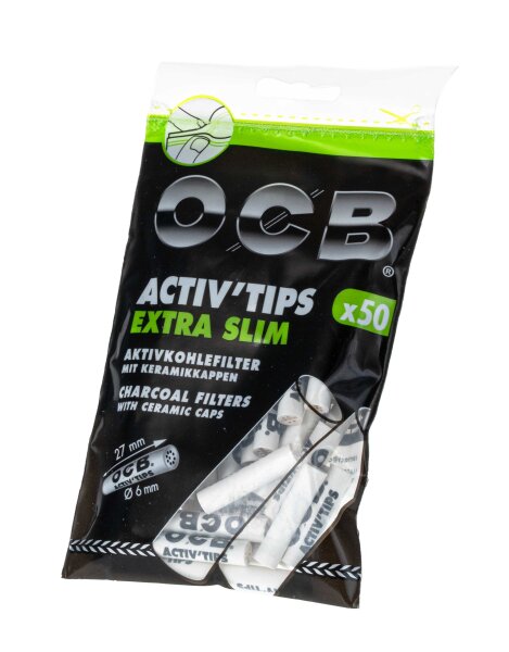 OCB Activ Tips SLIM - Aktivkohlefilter 6mm - 50er