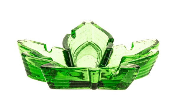Glas-Aschenbecher "Hanfblatt" 12,5x10,5x2cm - Grün - neuen Lieferanten suchen An