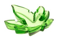 Glas-Aschenbecher "Hanfblatt" 12,5x10,5x2cm -...
