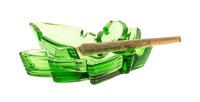 Glas-Aschenbecher "Hanfblatt" 12,5x10,5x2cm - Grün - neuen Lieferanten suchen An
