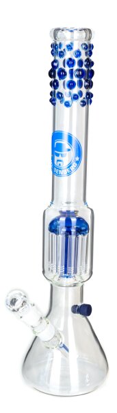 Heisenberg Glasbong 18.8er - Beaker Bubble Blue - H:50cm D:50mm WS:5mm 12 Arm-Baumpercolator - Klar/