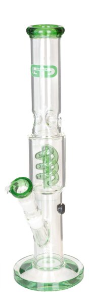 Grace Glass Glasbong 18,8er  - OG Series Green Tower - Spiral Percolator - H:38cm D:55-45mm WS:5mm -